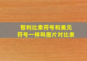 智利比索符号和美元符号一样吗图片对比表