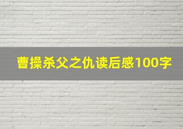 曹操杀父之仇读后感100字