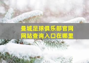 曼城足球俱乐部官网网站查询入口在哪里