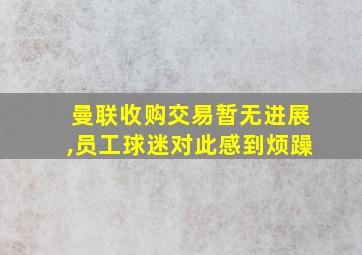 曼联收购交易暂无进展,员工球迷对此感到烦躁