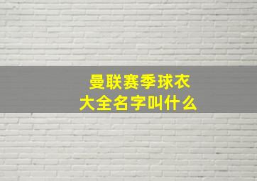 曼联赛季球衣大全名字叫什么