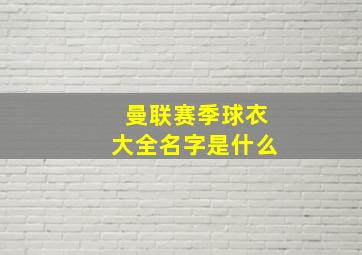 曼联赛季球衣大全名字是什么