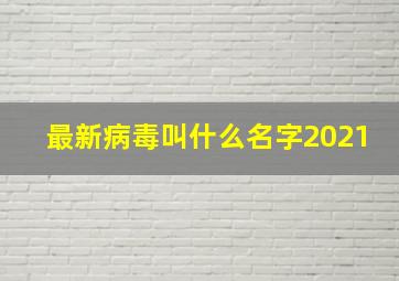 最新病毒叫什么名字2021