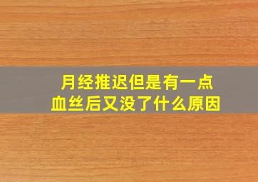 月经推迟但是有一点血丝后又没了什么原因