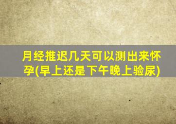 月经推迟几天可以测出来怀孕(早上还是下午晚上验尿)