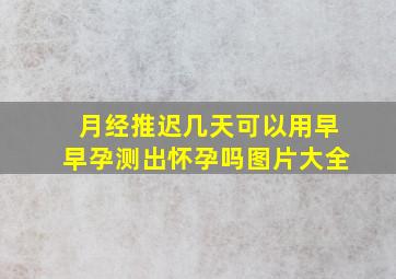 月经推迟几天可以用早早孕测出怀孕吗图片大全