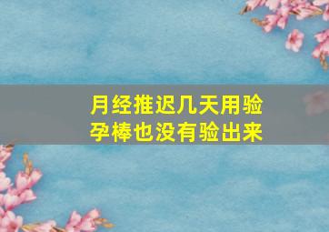 月经推迟几天用验孕棒也没有验出来