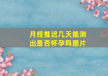 月经推迟几天能测出是否怀孕吗图片