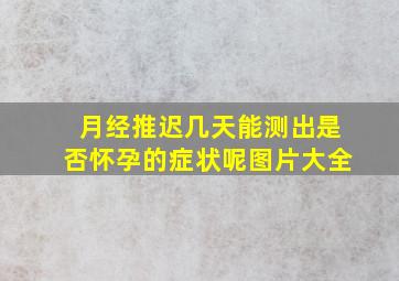 月经推迟几天能测出是否怀孕的症状呢图片大全