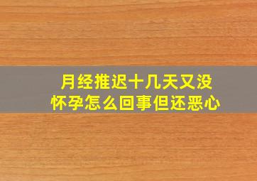 月经推迟十几天又没怀孕怎么回事但还恶心