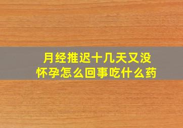 月经推迟十几天又没怀孕怎么回事吃什么药