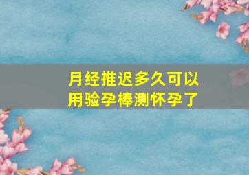 月经推迟多久可以用验孕棒测怀孕了