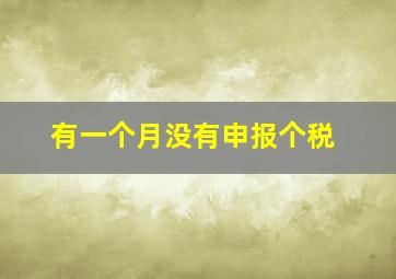 有一个月没有申报个税