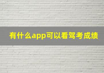 有什么app可以看驾考成绩