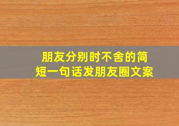 朋友分别时不舍的简短一句话发朋友圈文案