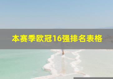 本赛季欧冠16强排名表格