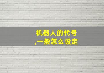 机器人的代号,一般怎么设定