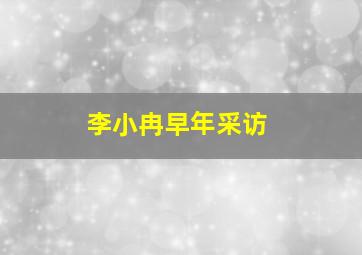 李小冉早年采访