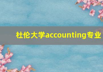 杜伦大学accounting专业