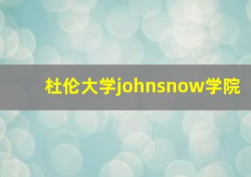 杜伦大学johnsnow学院