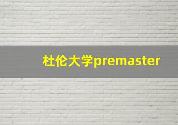 杜伦大学premaster