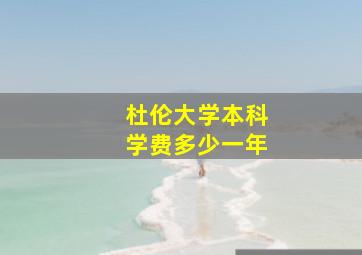 杜伦大学本科学费多少一年