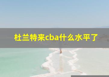 杜兰特来cba什么水平了