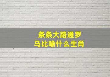 条条大路通罗马比喻什么生肖