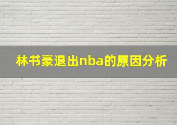 林书豪退出nba的原因分析