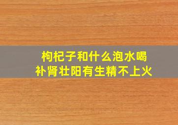 枸杞子和什么泡水喝补肾壮阳有生精不上火