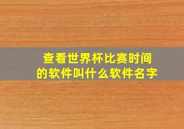 查看世界杯比赛时间的软件叫什么软件名字