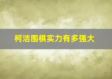 柯洁围棋实力有多强大