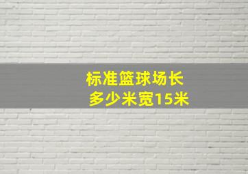 标准篮球场长多少米宽15米