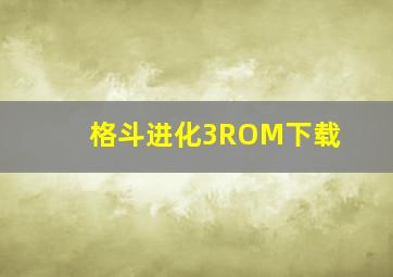 格斗进化3ROM下载