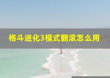 格斗进化3模式翻滚怎么用