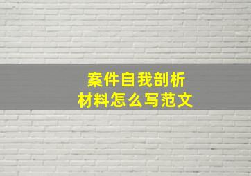 案件自我剖析材料怎么写范文