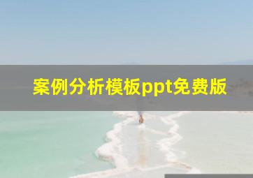 案例分析模板ppt免费版