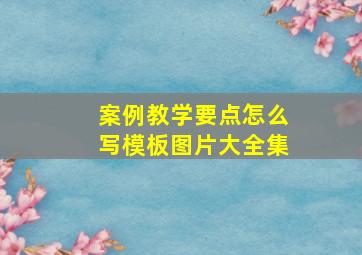 案例教学要点怎么写模板图片大全集