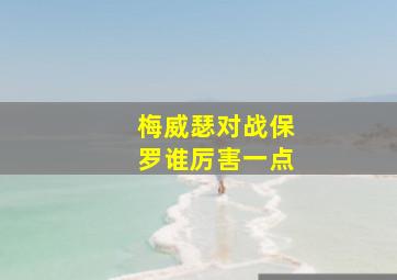 梅威瑟对战保罗谁厉害一点