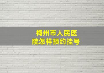 梅州市人民医院怎样预约挂号