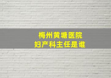 梅州黄塘医院妇产科主任是谁