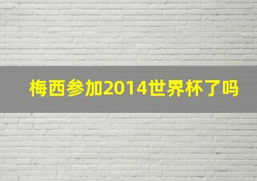 梅西参加2014世界杯了吗