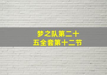 梦之队第二十五全套第十二节