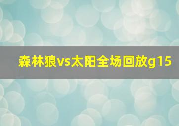 森林狼vs太阳全场回放g15