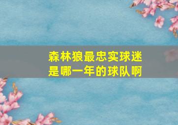 森林狼最忠实球迷是哪一年的球队啊