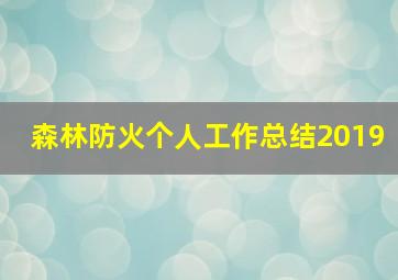 森林防火个人工作总结2019