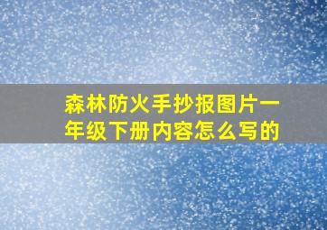 森林防火手抄报图片一年级下册内容怎么写的