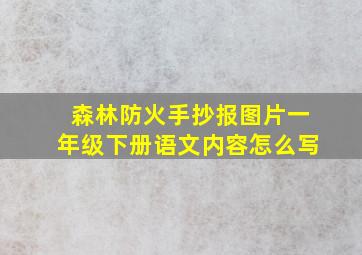 森林防火手抄报图片一年级下册语文内容怎么写