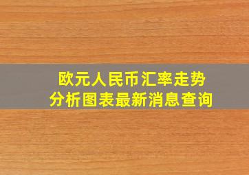 欧元人民币汇率走势分析图表最新消息查询