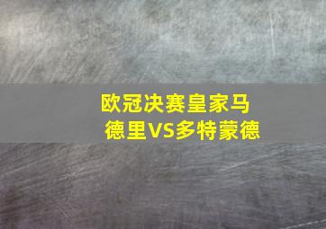 欧冠决赛皇家马德里VS多特蒙德